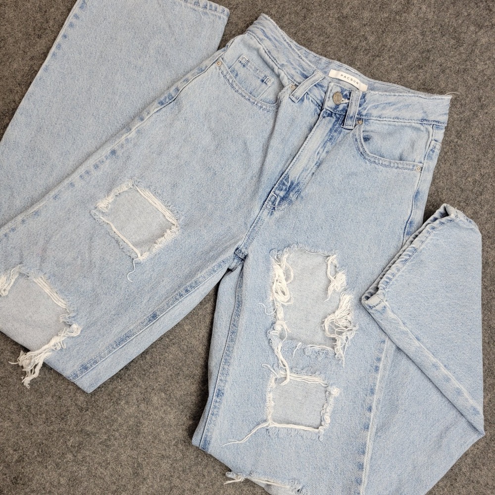 PacSun Jeans Womens 23 Blue Denim‎ Y2k Distressed Boho Streetwear 90s Boyfriend